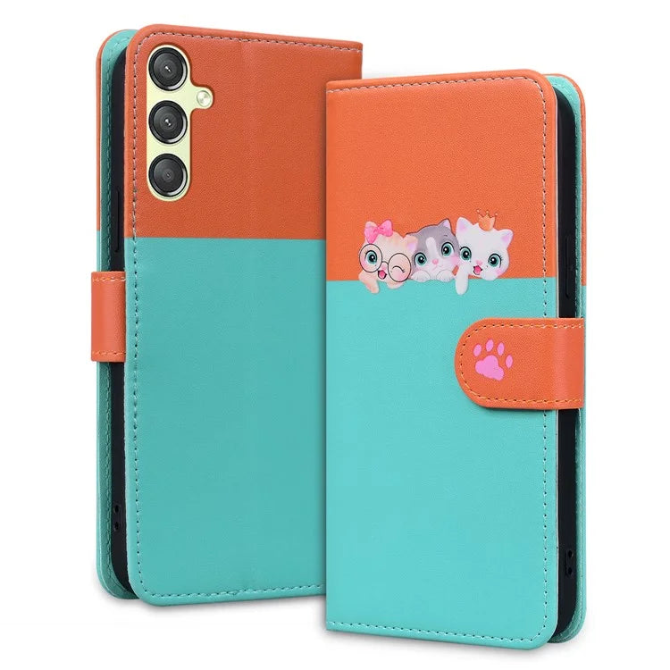 Cartoon Pet Series for Samsung Galaxy A24 4G (162.1 x 77.6 x 8.3mm) Case Anti-Drop Wallet Phone Cover