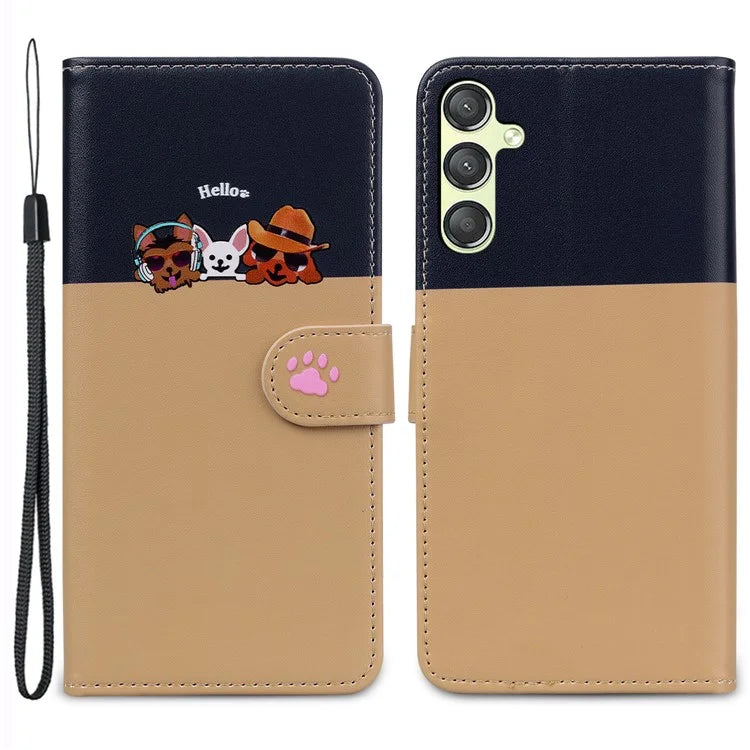 Cartoon Pet Series for Samsung Galaxy A24 4G (162.1 x 77.6 x 8.3mm) Case Anti-Drop Wallet Phone Cover