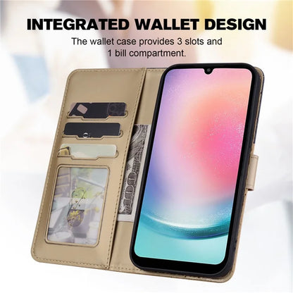 Cartoon Pet Series for Samsung Galaxy A24 4G (162.1 x 77.6 x 8.3mm) Case Anti-Drop Wallet Phone Cover