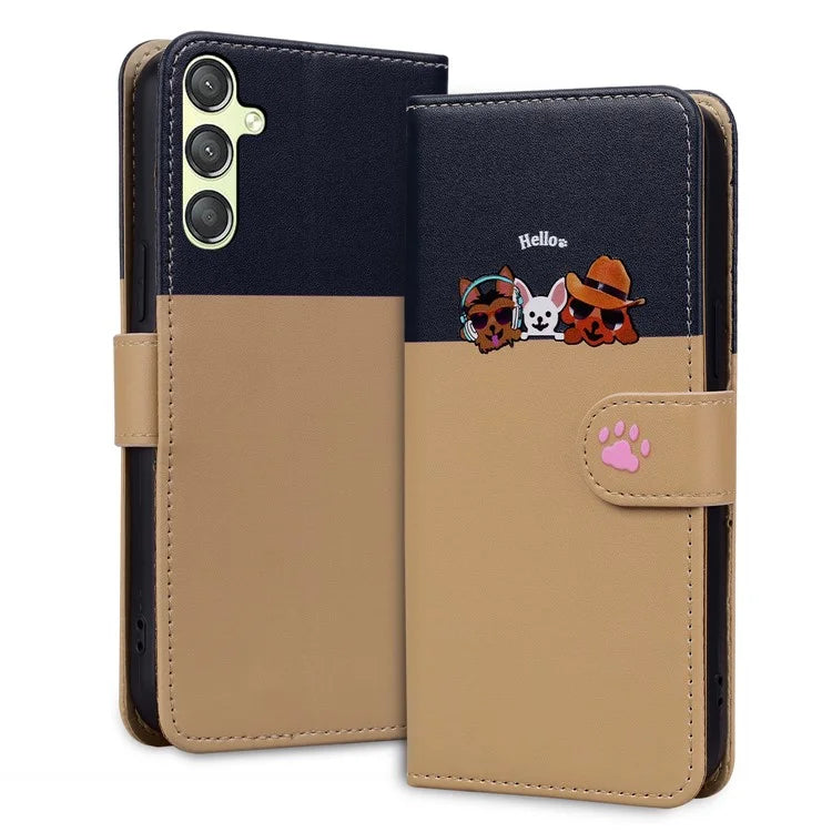 Cartoon Pet Series for Samsung Galaxy A24 4G (162.1 x 77.6 x 8.3mm) Case Anti-Drop Wallet Phone Cover