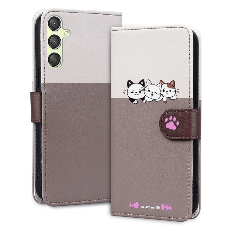 Cartoon Pet Series for Samsung Galaxy A24 4G (162.1 x 77.6 x 8.3mm) Case Anti-Drop Wallet Phone Cover