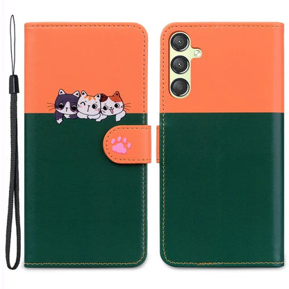 Cartoon Pet Series for Samsung Galaxy A24 4G (162.1 x 77.6 x 8.3mm) Case Anti-Drop Wallet Phone Coverish Green