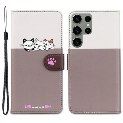 Cartoon Pet Series for Samsung Galaxy S22 Ultra 5G Case Wallet Phone Leather Flip Cover