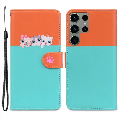Cartoon Pet Series for Samsung Galaxy S22 Ultra 5G Case Wallet Phone Leather Flip Cover
