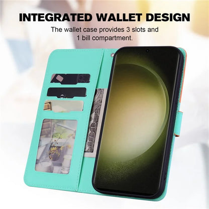 Cartoon Pet Series for Samsung Galaxy S22 Ultra 5G Case Wallet Phone Leather Flip Cover