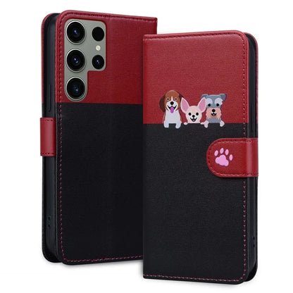 Cartoon Pet Series for Samsung Galaxy S22 Ultra 5G Case Wallet Phone Leather Flip Cover