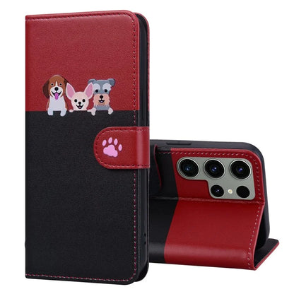 Cartoon Pet Series for Samsung Galaxy S22 Ultra 5G Case Wallet Phone Leather Flip Cover