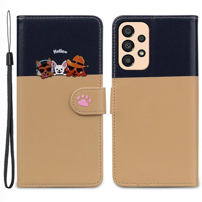Cartoon Pet Series for Samsung Galaxy A33 5G Wallet Phone Case Shockproof Leather Cover