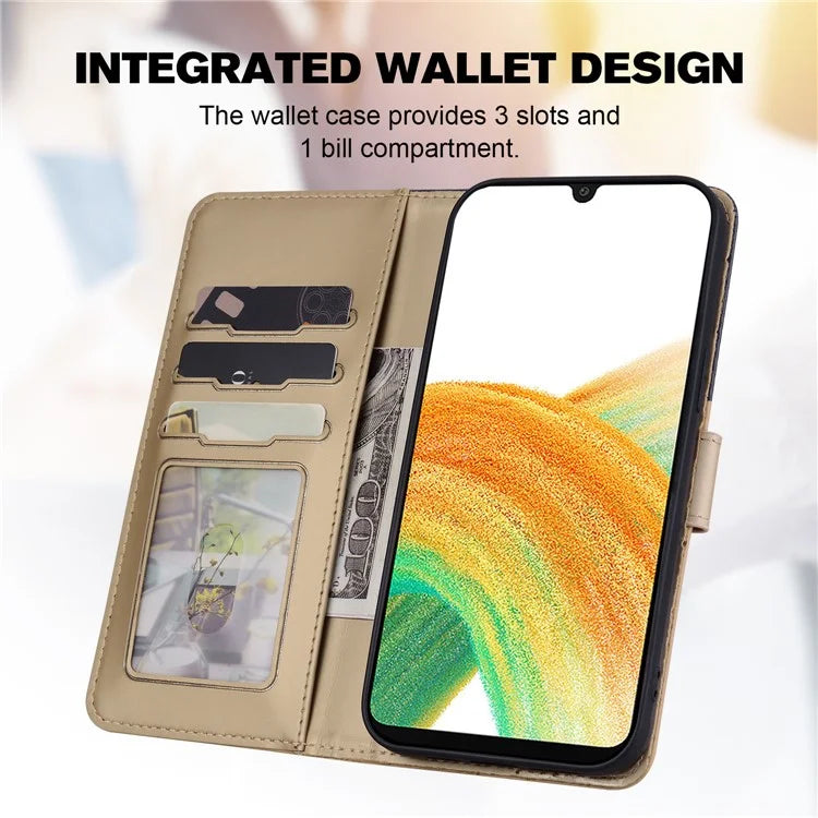 Cartoon Pet Series for Samsung Galaxy A33 5G Wallet Phone Case Shockproof Leather Cover