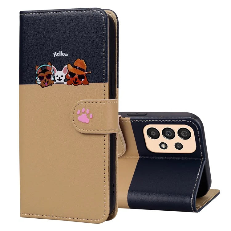 Cartoon Pet Series for Samsung Galaxy A33 5G Wallet Phone Case Shockproof Leather Cover