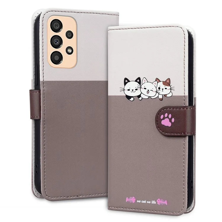 Cartoon Pet Series for Samsung Galaxy A33 5G Wallet Phone Case Shockproof Leather Cover