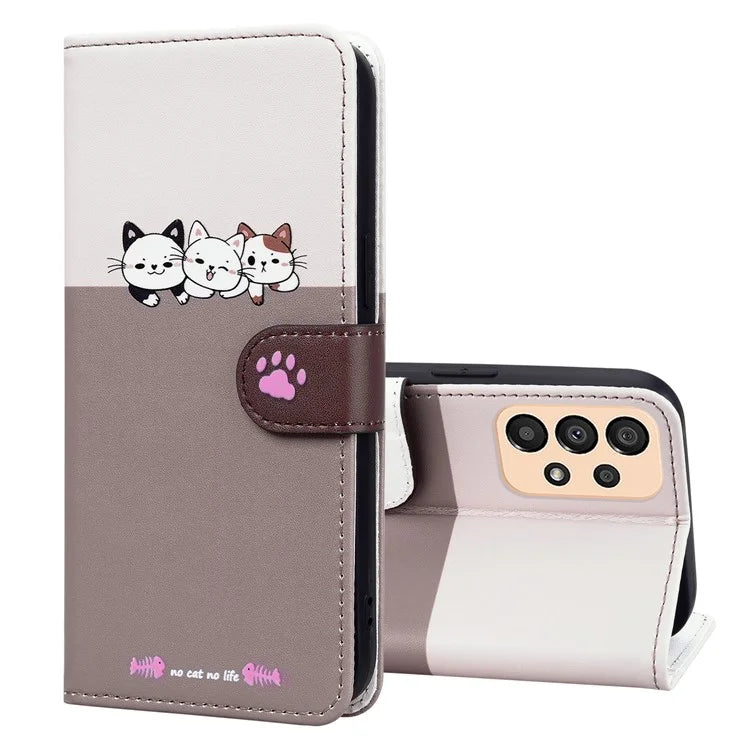 Cartoon Pet Series for Samsung Galaxy A33 5G Wallet Phone Case Shockproof Leather Cover