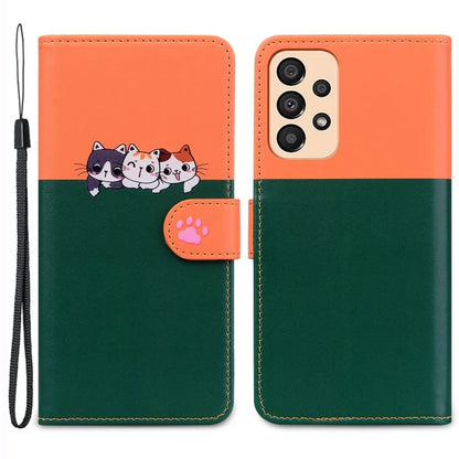 Cartoon Pet Series for Samsung Galaxy A33 5G Wallet Phone Case Shockproof Leather Cover