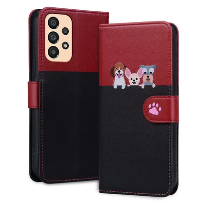 Cartoon Pet Series for Samsung Galaxy A33 5G Wallet Phone Case Shockproof Leather Cover