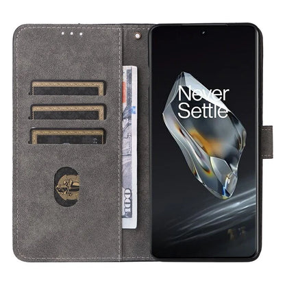 For OnePlus 12 5G Leather Phone Case with Strap RFID Blocking Card Slots