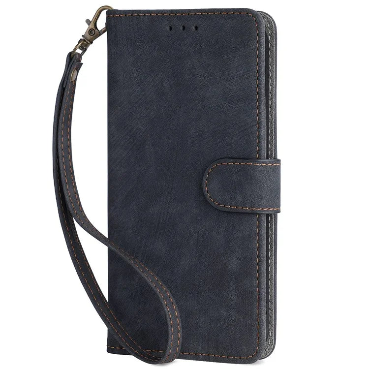 For OnePlus 12 5G Leather Phone Case with Strap RFID Blocking Card Slots