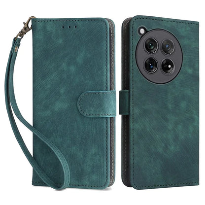 For OnePlus 12 5G Leather Phone Case with Strap RFID Blocking Card Slots