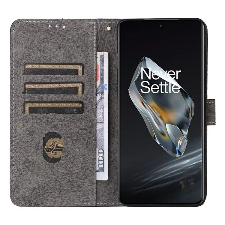 For OnePlus 12 5G Leather Phone Case with Strap RFID Blocking Card Slots