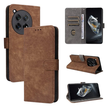 For OnePlus 12 5G Leather Phone Case with Strap RFID Blocking Card Slots