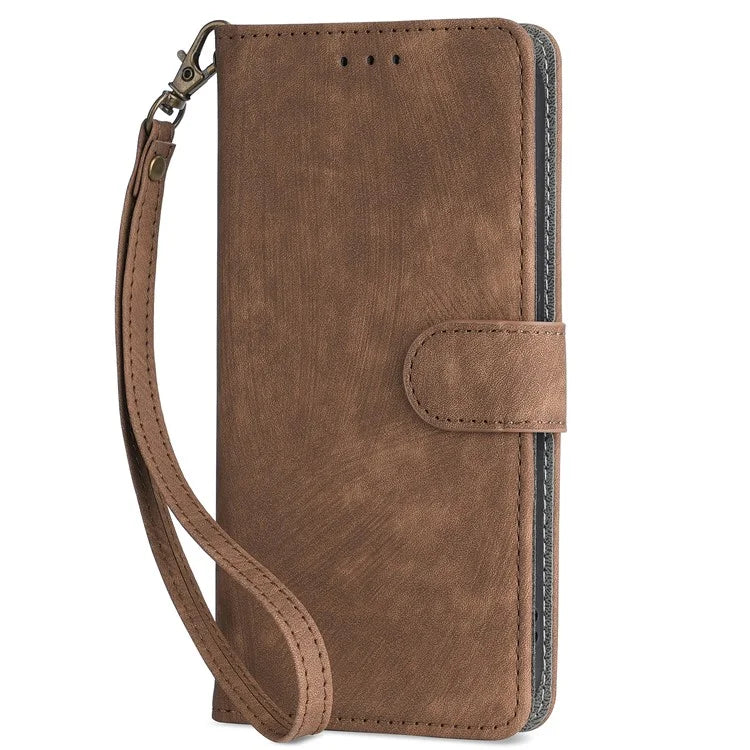 For OnePlus 12 5G Leather Phone Case with Strap RFID Blocking Card Slots