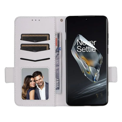 For OnePlus 12 5G Case PU Leather Litchi Texture Card Slots Phone Protector with Strap
