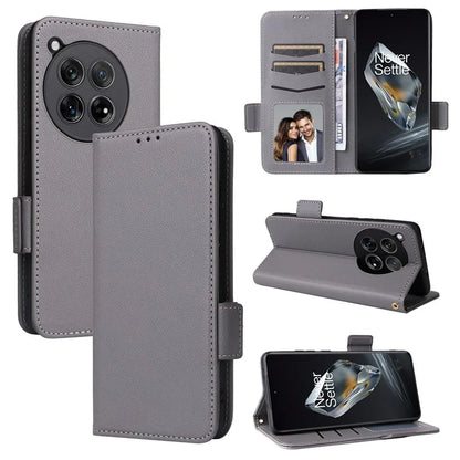 For OnePlus 12 5G Case PU Leather Litchi Texture Card Slots Phone Protector with Strap