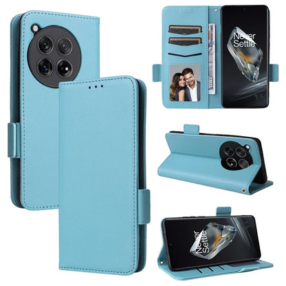 For OnePlus 12 5G Case PU Leather Litchi Texture Card Slots Phone Protector with Strap