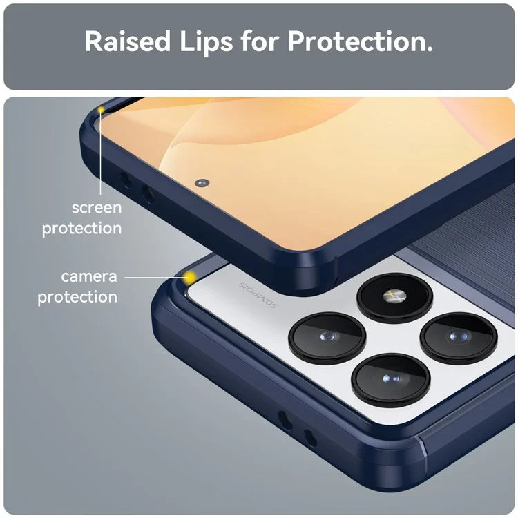 For Xiaomi Redmi K70 5G / K70 Pro 5G Case Carbon Fiber Brushed TPU Phone Cover