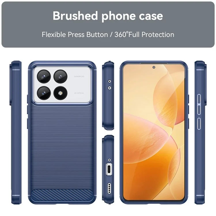 For Xiaomi Redmi K70 5G / K70 Pro 5G Case Carbon Fiber Brushed TPU Phone Cover