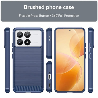 For Xiaomi Redmi K70 5G / K70 Pro 5G Case Carbon Fiber Brushed TPU Phone Cover
