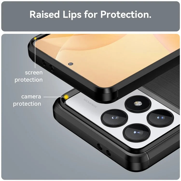 For Xiaomi Redmi K70 5G / K70 Pro 5G Case Carbon Fiber Brushed TPU Phone Cover