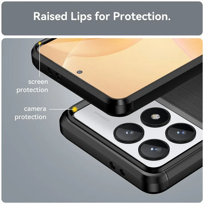 For Xiaomi Redmi K70 5G / K70 Pro 5G Case Carbon Fiber Brushed TPU Phone Cover