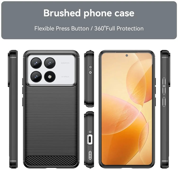 For Xiaomi Redmi K70 5G / K70 Pro 5G Case Carbon Fiber Brushed TPU Phone Cover
