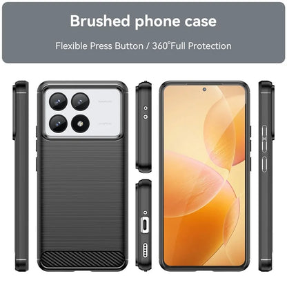 For Xiaomi Redmi K70 5G / K70 Pro 5G Case Carbon Fiber Brushed TPU Phone Cover