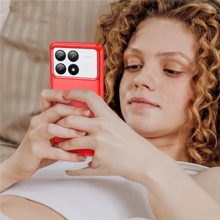 For Xiaomi Redmi K70 5G / K70 Pro 5G Case Carbon Fiber Brushed TPU Phone Cover