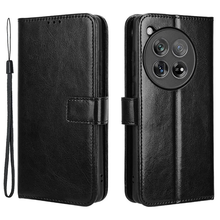 For OnePlus 12 5G Wallet Leather Phone Case Craxy Horse Pattern