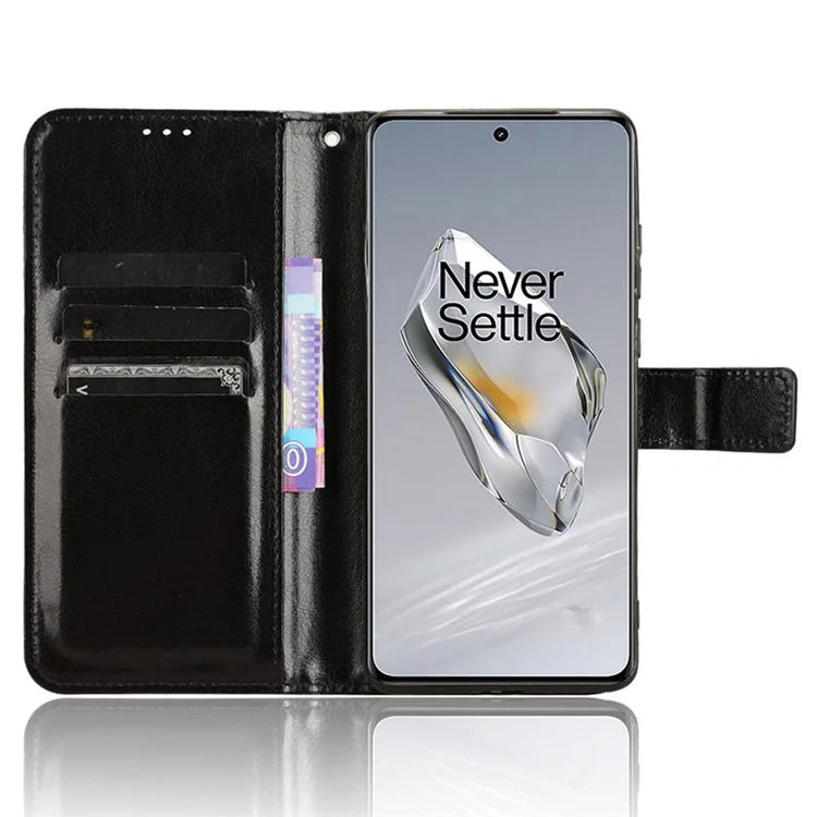 For OnePlus 12 5G Wallet Leather Phone Case Craxy Horse Pattern