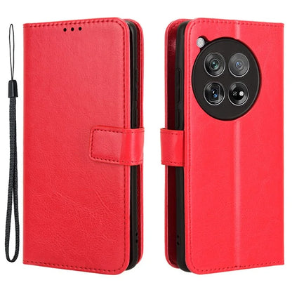 For OnePlus 12 5G Wallet Leather Phone Case Craxy Horse Pattern