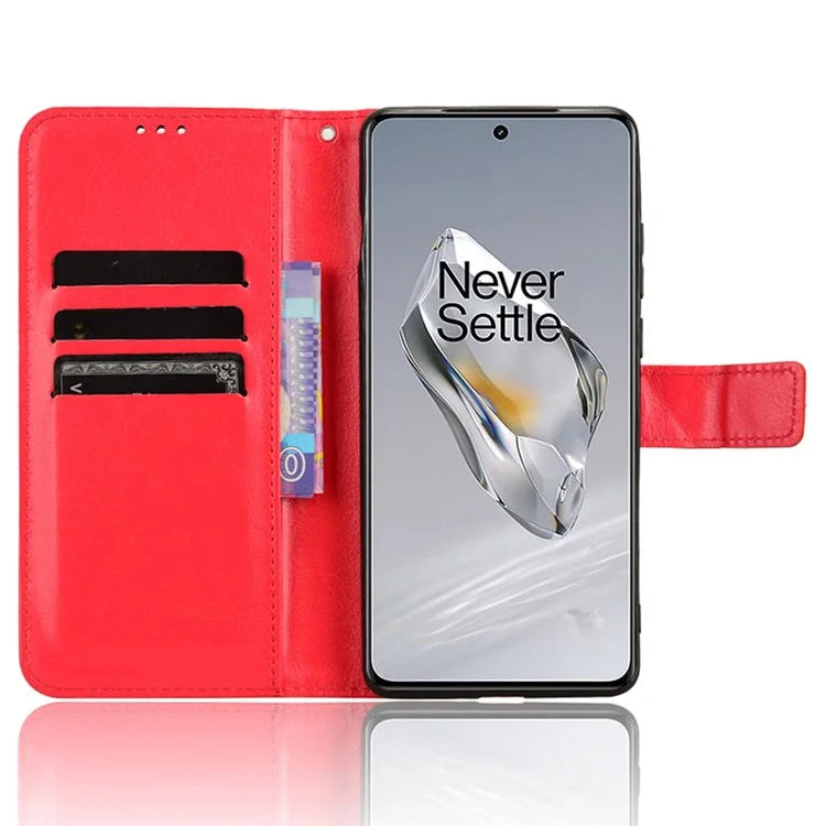 For OnePlus 12 5G Wallet Leather Phone Case Craxy Horse Pattern