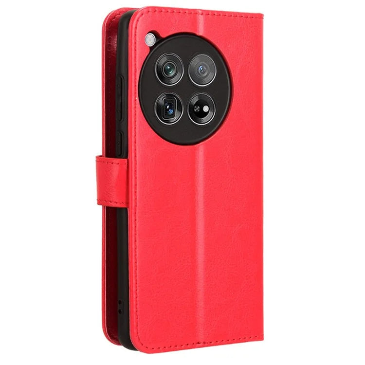 For OnePlus 12 5G Wallet Leather Phone Case Craxy Horse Pattern