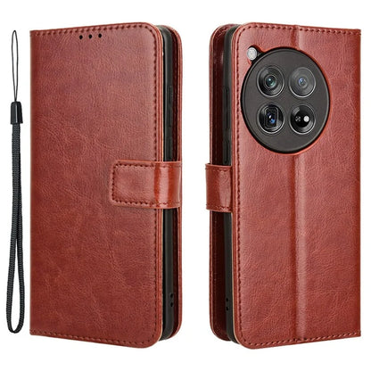 For OnePlus 12 5G Wallet Leather Phone Case Craxy Horse Pattern