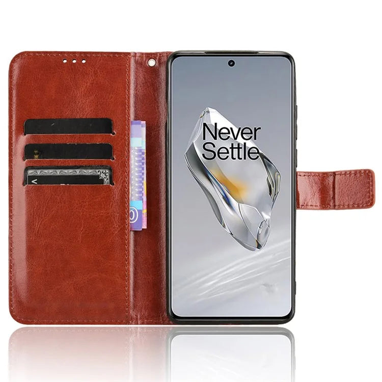 For OnePlus 12 5G Wallet Leather Phone Case Craxy Horse Pattern