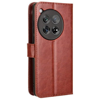 For OnePlus 12 5G Wallet Leather Phone Case Craxy Horse Pattern