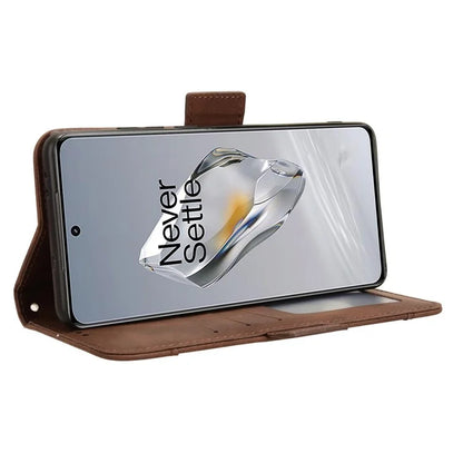 Leather Phone Shell for OnePlus 12 5G Case Multiple Card Slots Wallet Cellphone Cover