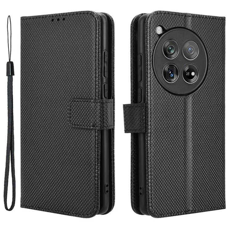 For OnePlus 12 5G Shockproof Mobile Phone Case PU Leather Stand Cover
