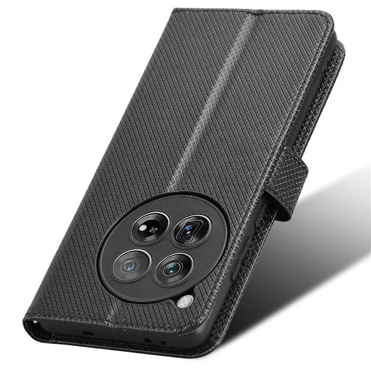 For OnePlus 12 5G Shockproof Mobile Phone Case PU Leather Stand Cover