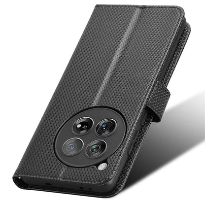 For OnePlus 12 5G Shockproof Mobile Phone Case PU Leather Stand Cover