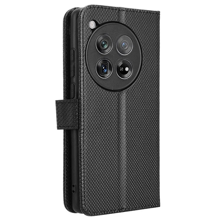 For OnePlus 12 5G Shockproof Mobile Phone Case PU Leather Stand Cover