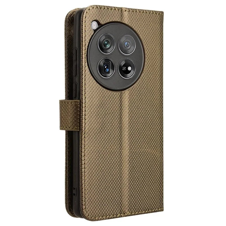 For OnePlus 12 5G Shockproof Mobile Phone Case PU Leather Stand Cover