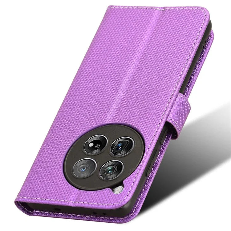 For OnePlus 12 5G Shockproof Mobile Phone Case PU Leather Stand Cover